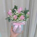 Flower Bouquet Light Pink Tulips Box