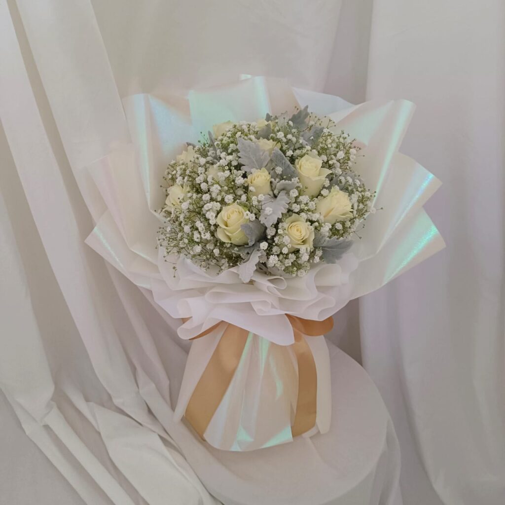 Joyce White Roses Bouquet - Florist in KL | Flower Delivery KL