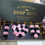 Deep Love Black Pink Soap Roses